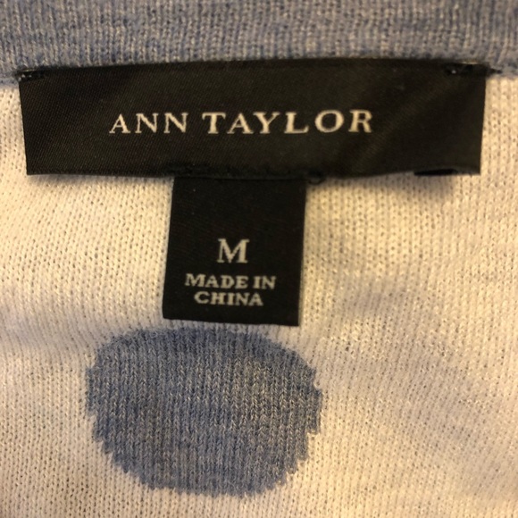 Ann Taylor light blue polka dot sweater EUC sz M - Picture 3 of 3